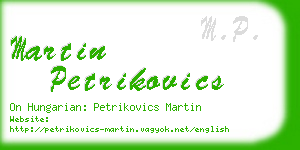 martin petrikovics business card